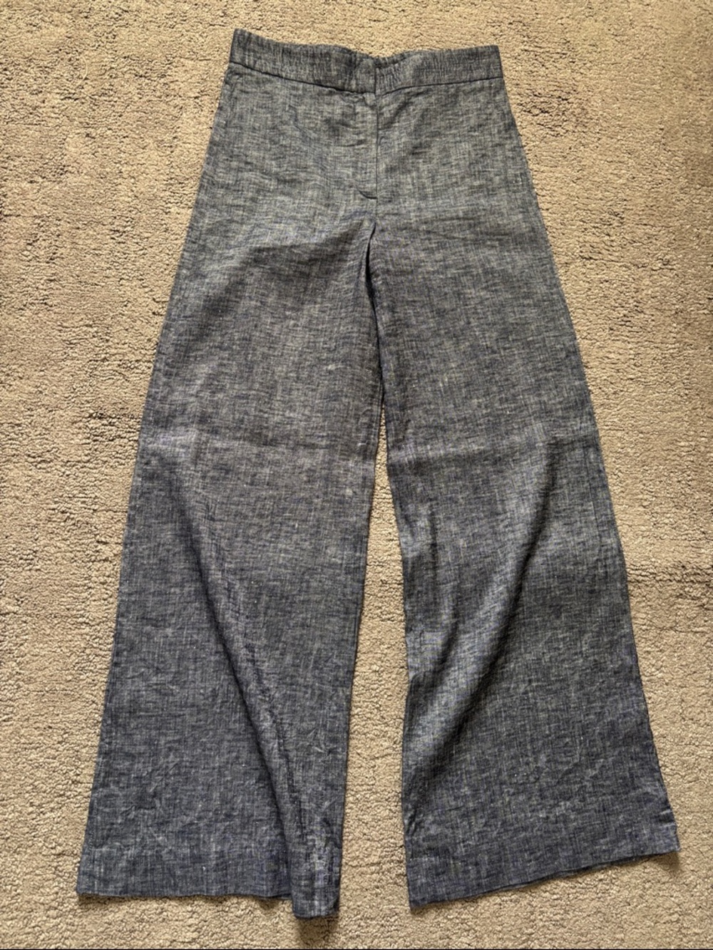 Theory Terena Wide Leg High-Waisted Linen Pants in Terra Wash